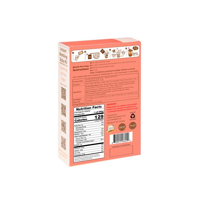 O's bubble Instantný Marble Bubble Tea - čierny čaj 4x60g - Image 2