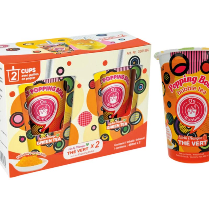 O's bubble Boba Bubble Tea Liči & Mango 480ml - 2 pack