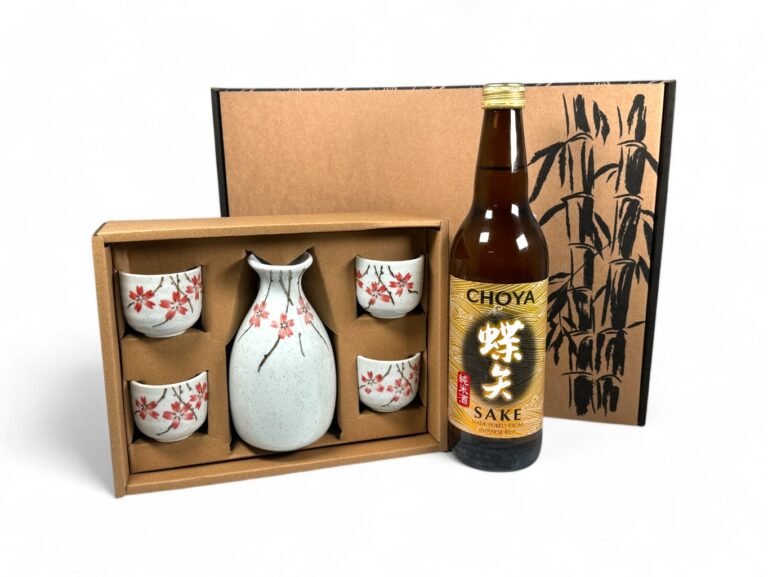 sambalshop Darčekový set | Servírovacia sada s japonským vínom Saké – design A