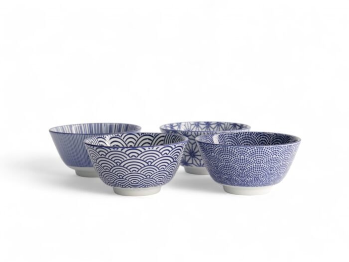 Tokyo Design Studio Darčeková sada misiek na ryžu Nippon Blue (4 ks) 300ml