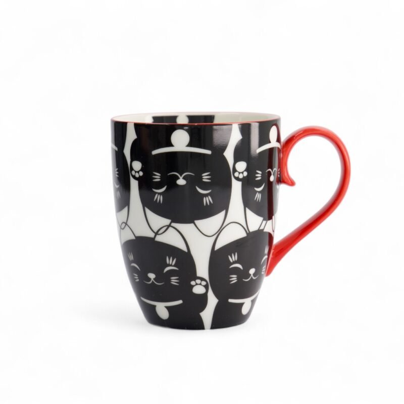 Tokyo Design Studio Hrnček Kawaii Lucky Cat (Black Cat) - darčekové balenie 380ml