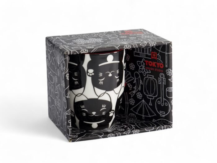 Tokyo Design Studio Hrnček Kawaii Lucky Cat (Black Cat) - darčekové balenie 380ml - Image 2