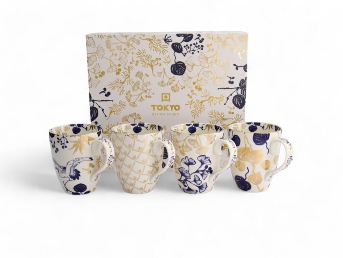 Tokyo Design Studio Darčeková sada hrnčekov Flora Japonica Gold 380ml - Image 2