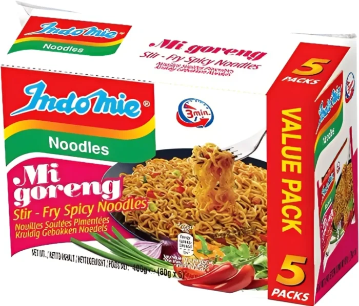 IndoMie Instantné vyprážané rezance Mi Goreng Spicy, balenie 5 X 80 g