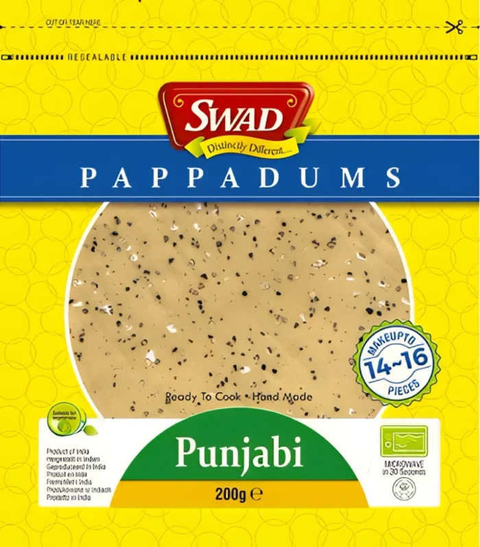 Swad Indický chlieb Punjabi Papadum s čiernym korením 200 g
