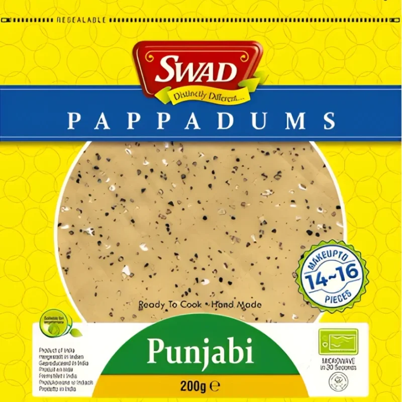 Swad Indický chlieb Punjabi Papadum s čiernym korením 200 g