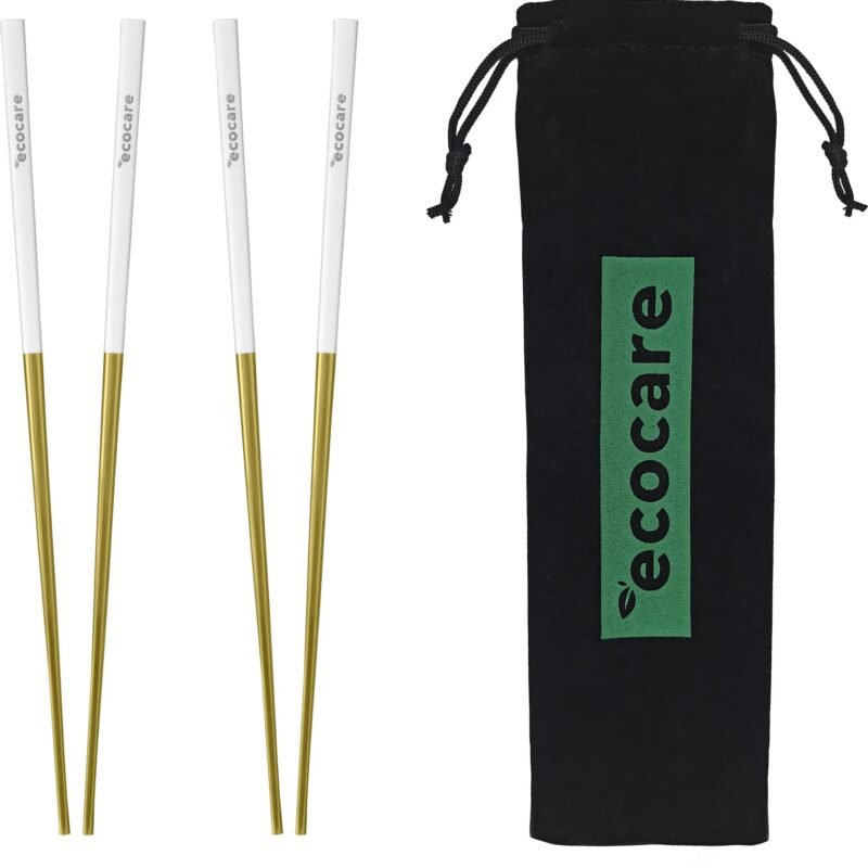 ECOCARE Kovové Sushi paličky s obalom Gold-White 4 ks