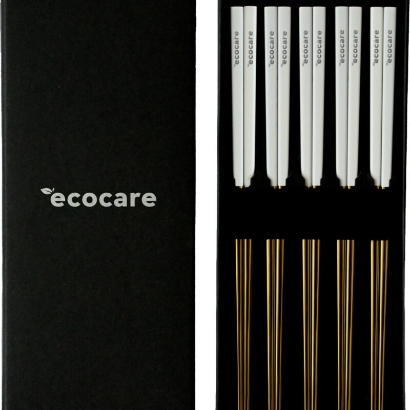 ECOCARE Kovové Sushi paličky Box Gold-White 10 ks