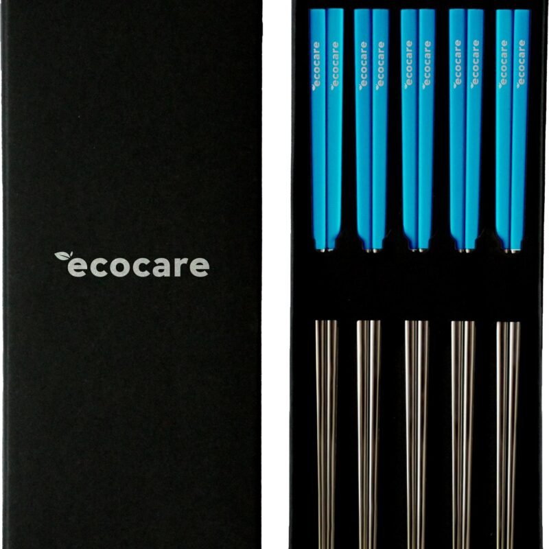ECOCARE Kovové Sushi paličky Box Silver-Blue 10 ks