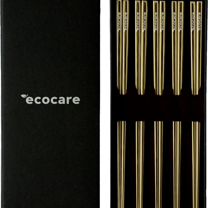 ECOCARE Kovové Sushi paličky Box Gold 10 ks