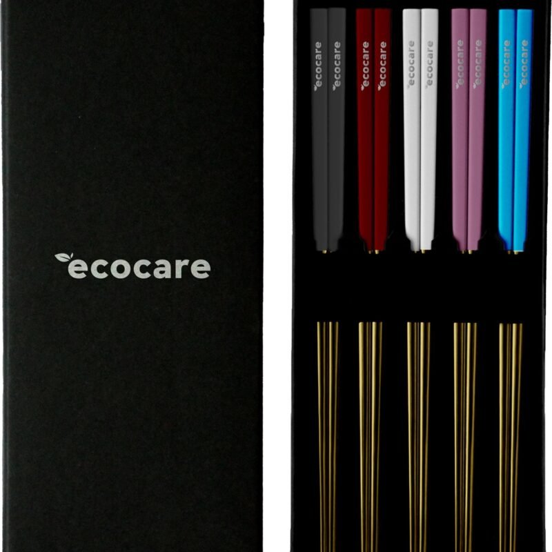 ECOCARE Kovové Sushi paličky Box Gold Mix Handle 10 ks