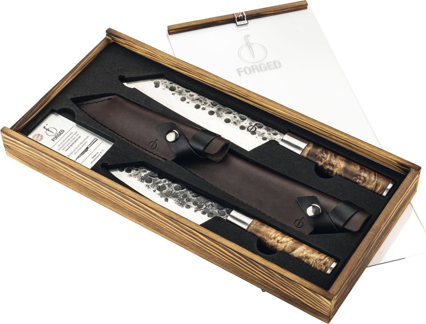 FORGED VG10 Sada japonských nožov Bunka v drevenej škatuľke, výška 40 mm, dĺžka 398 mm