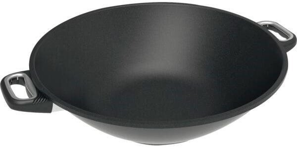 AMT Gastroguss Wok panvica 36 cm, vhodná na indukciu, s dvoma bočnými rukoväťami