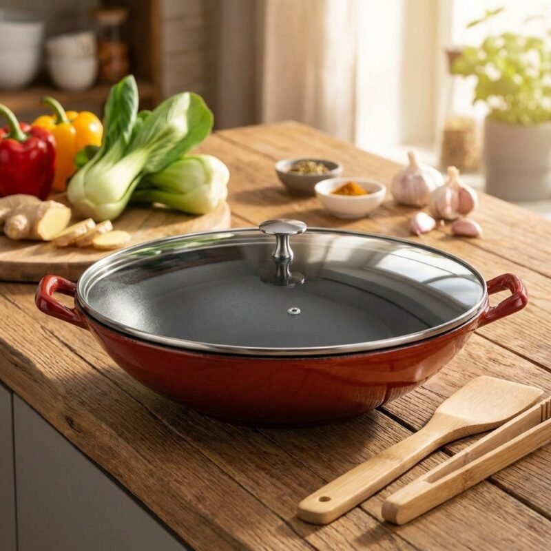 Kela Wok s poklopom liatinový CALIDO 36cm