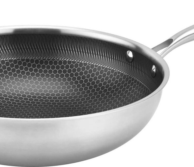 KITCHISIMO Wok 28 cm indukčné dno nehrdzavejúca oceľ/hliník