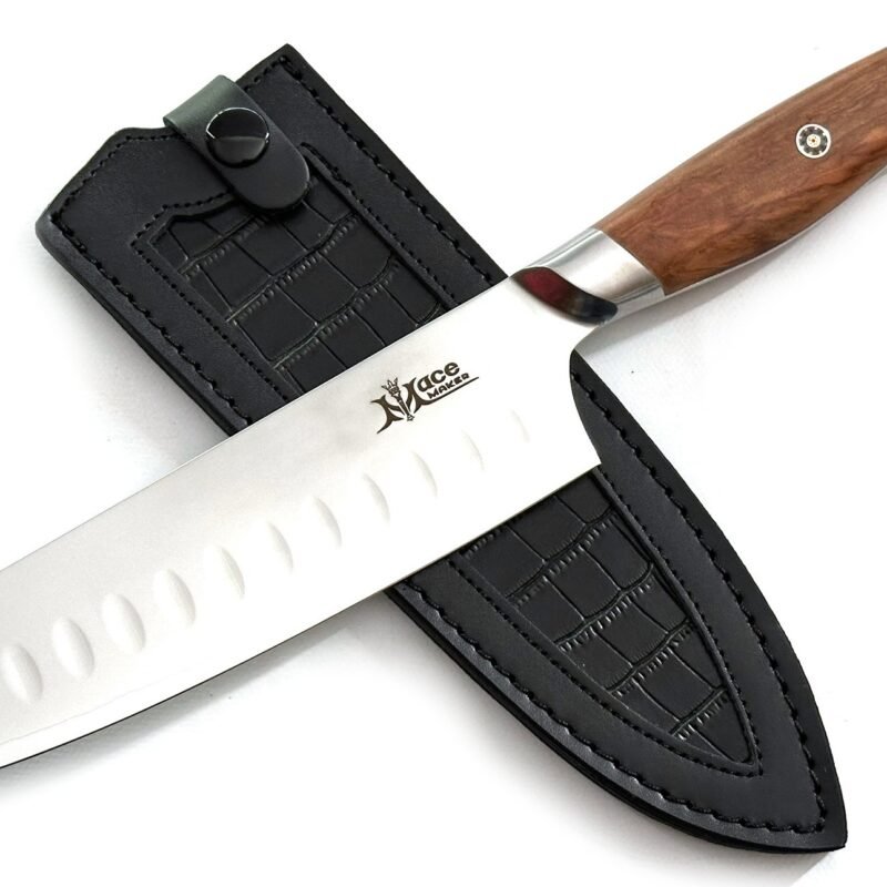 Macemaker Venice SanMai Santoku s koženým puzdrom