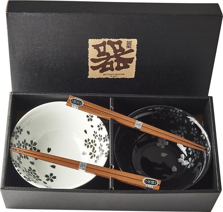 Made In Japan Set misiek Silver Sakura s paličkami 400 ml 2 ks