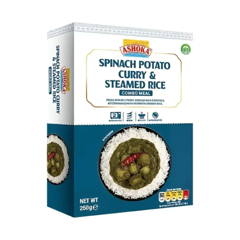 Ashoka Špenátové kari so zemiakmi a ryžou na pare 250g