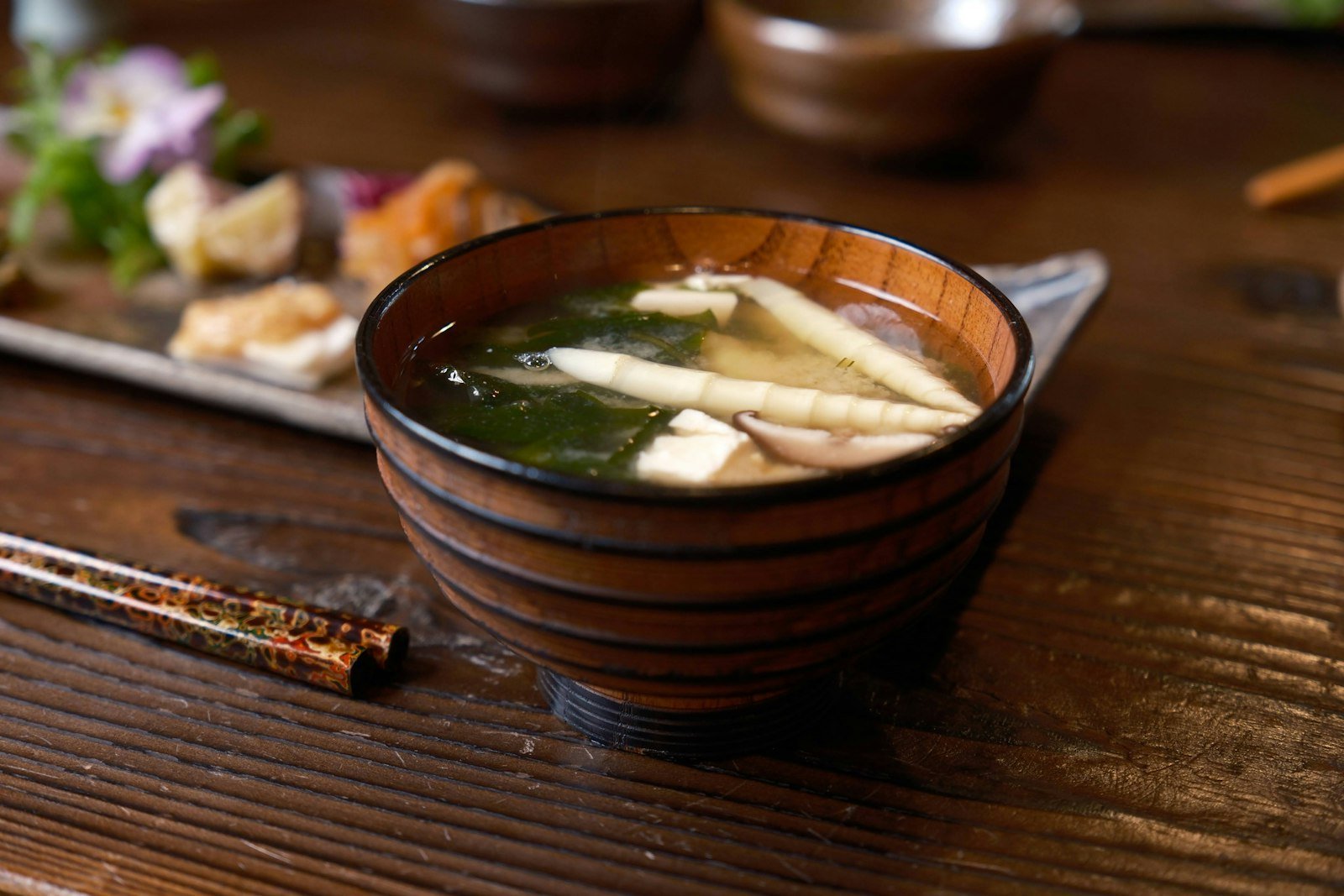Japonská miso polievka s tofu a wakame